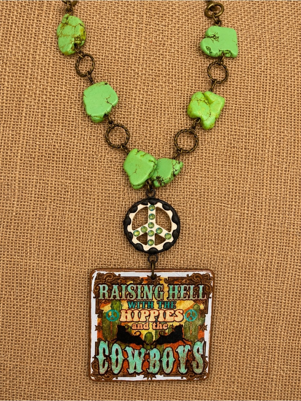 -Gypsy South Raisin Hell with the Hippies and Cowboys Statement  necklace